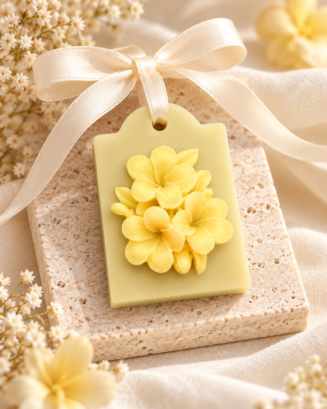 Fresh Linen & Citrus Scented Wax Tablet – Handmade Wardrobe Freshener